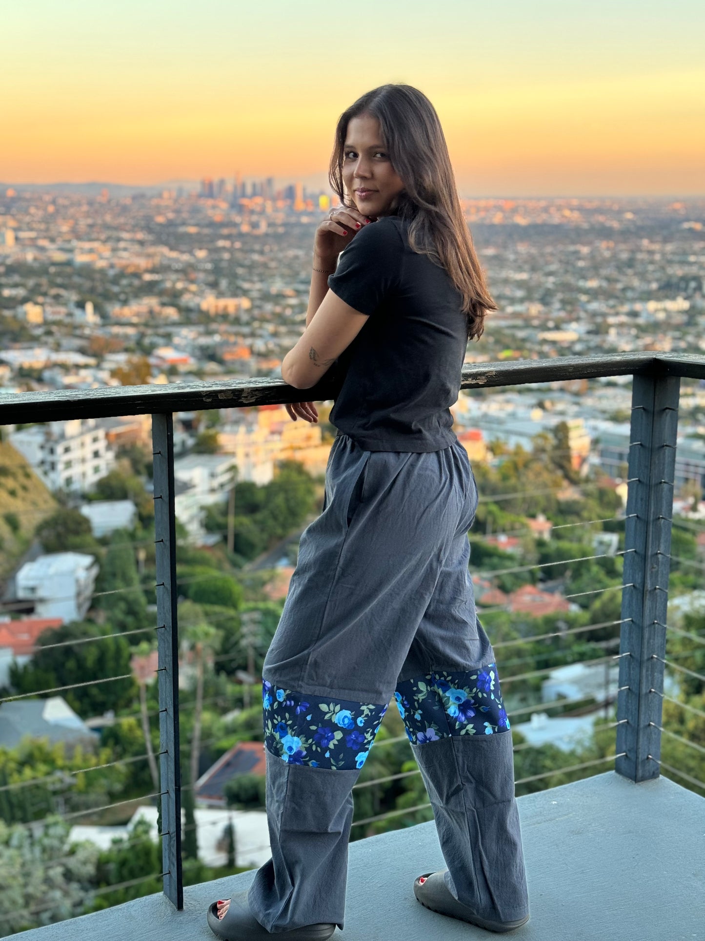 Graphite Blossom Pants