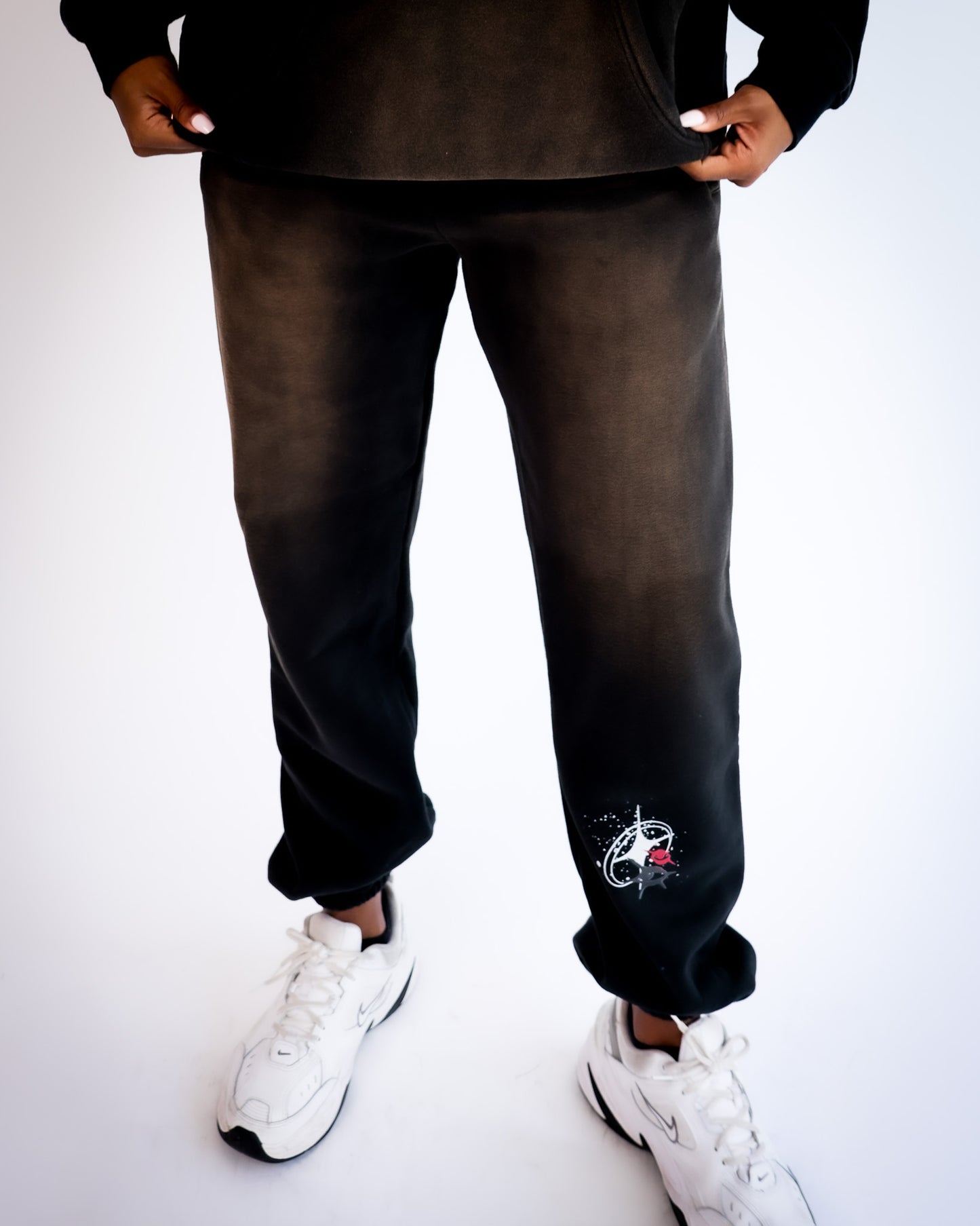 PEACE MASCOT JOGGERS (BLACK)